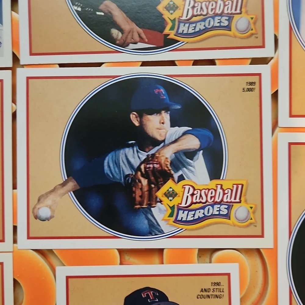 1990 Upper Deck Baseball Heros Nolan Ryan cards 10-18
